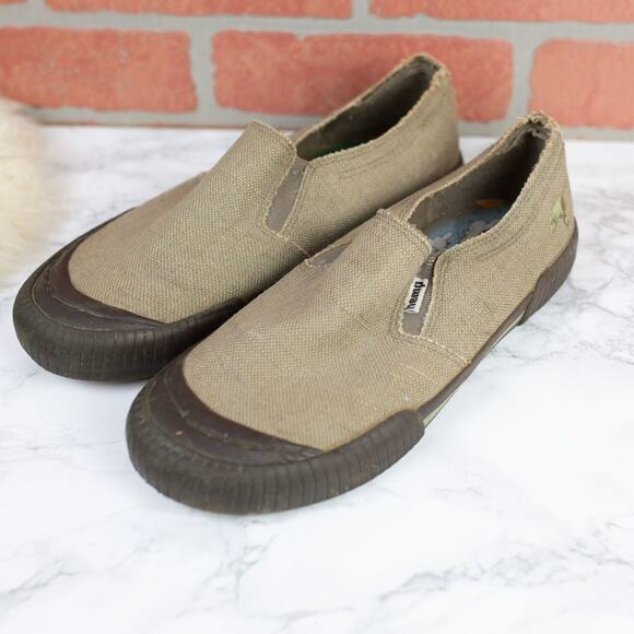 Rocket Dog Brown Hemp Eco Canvas Slip-On Sneakers Men's 8 - Picture 1 of 6